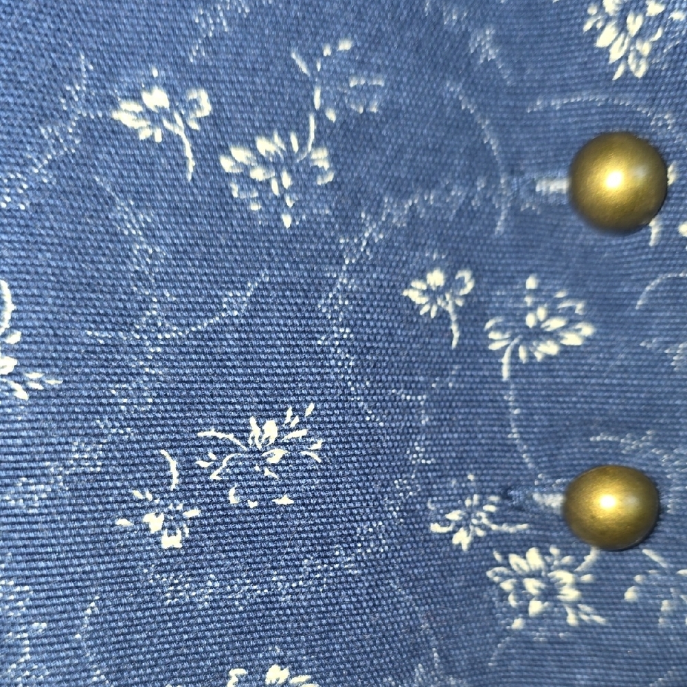Lauren Ralph Lauren Blue Floral Jean Jacket Vintage Gold Tone Button XL - Picture 14 of 14